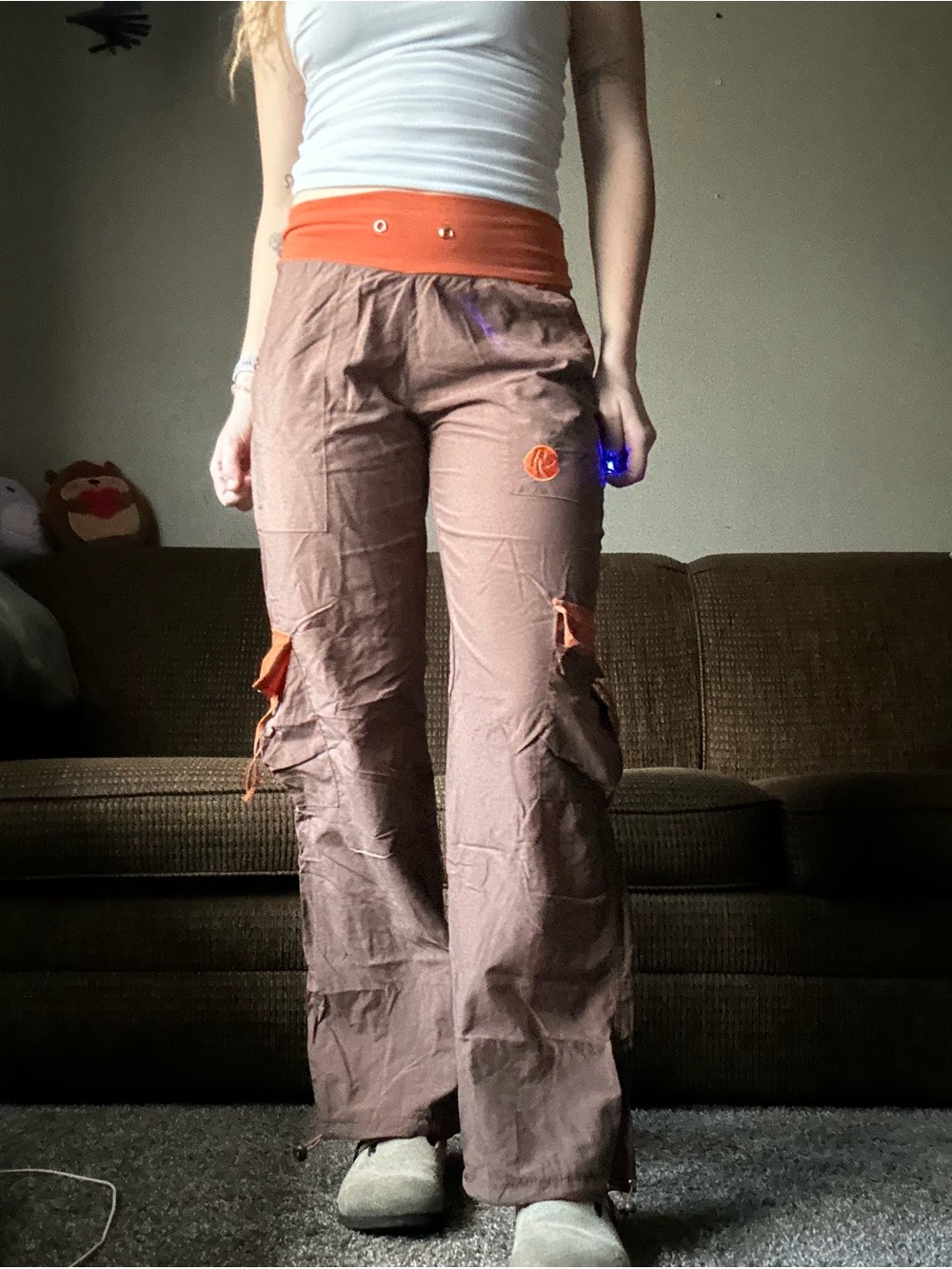 Zumba Fitness Samba Cargo Pants Brown Orange M